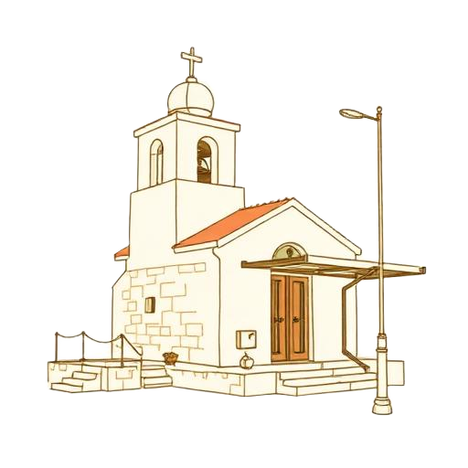 Cypriot village church beside a bus stop